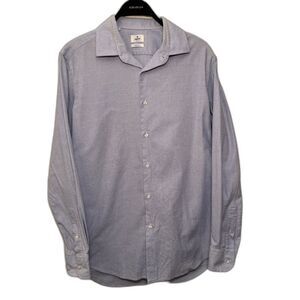 Scappino Italy Stretch Slim Fit Woven Cotton Dress Shirt, Light Blue- 17/4